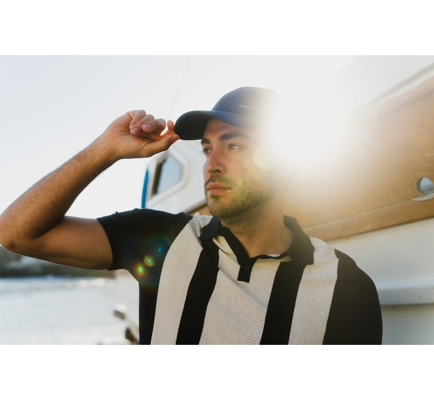 Cap Gianluca | Baseball Cap With Herringbone Navy (TRHTKA158 - 803)