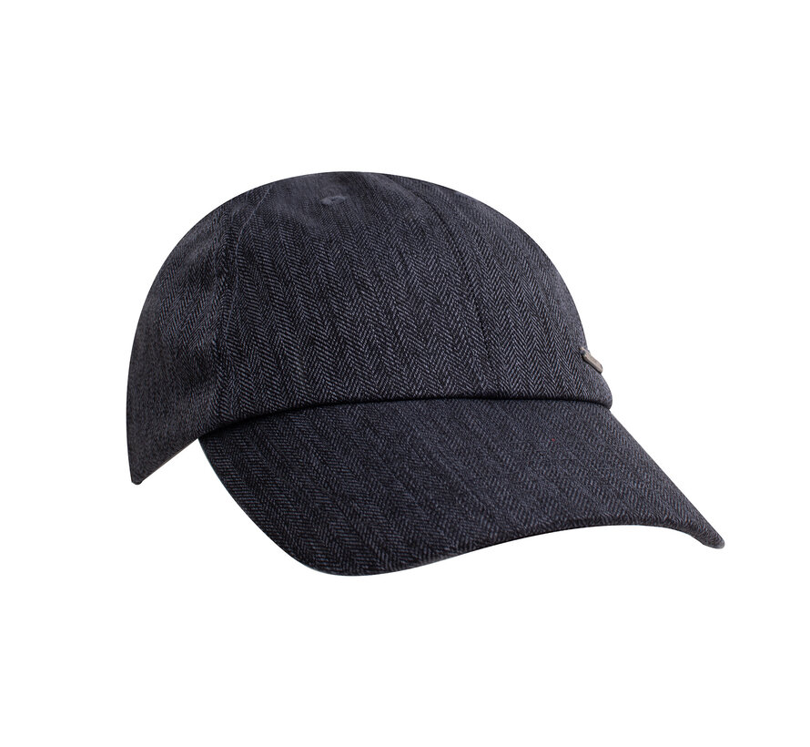 Cap Gianluca | Baseball Cap With Herringbone Navy (TRHTKA158 - 803)