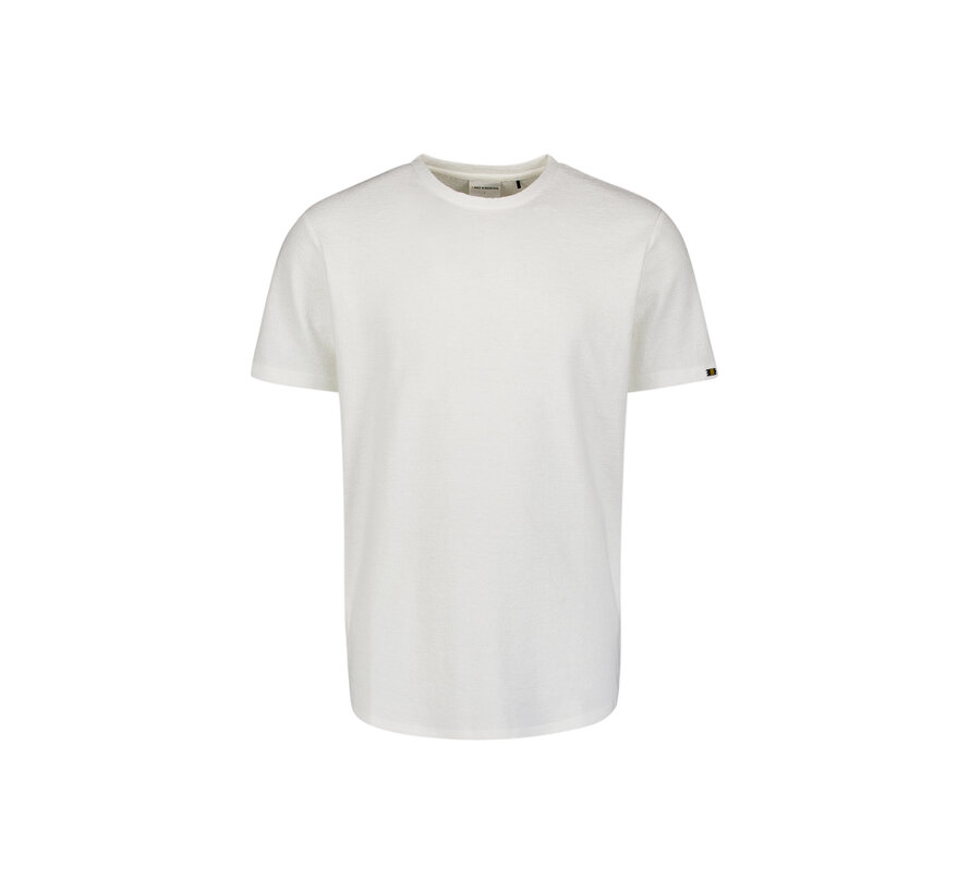 T-Shirt Crewneck Solid Jacquard White (31320230SN - 010)