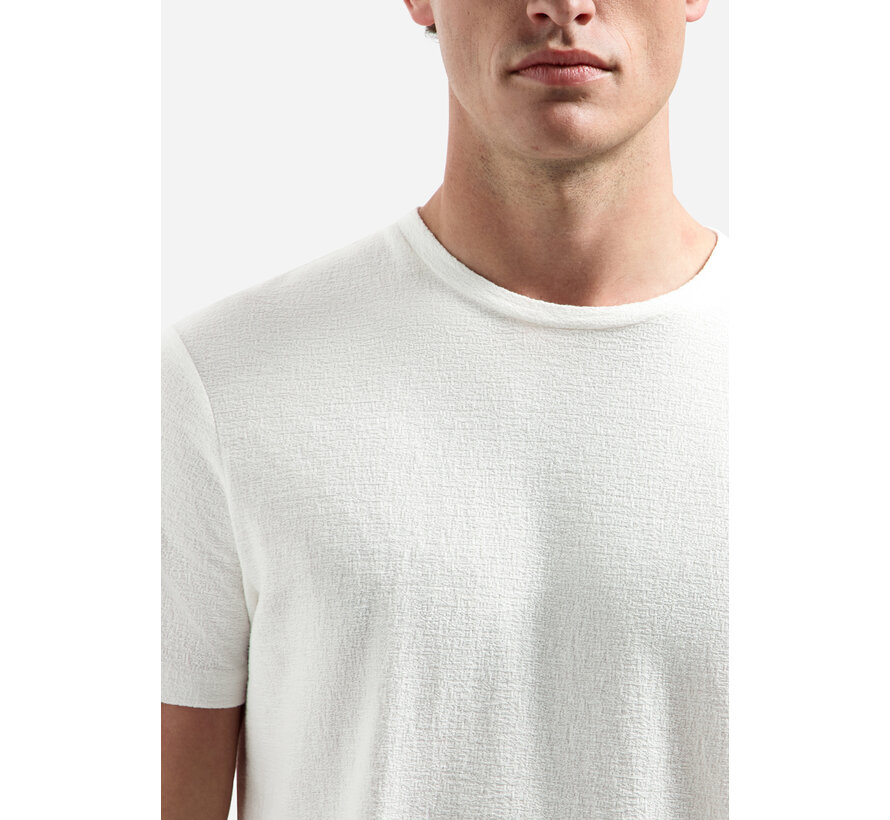 T-Shirt Crewneck Solid Jacquard White (31320230SN - 010)