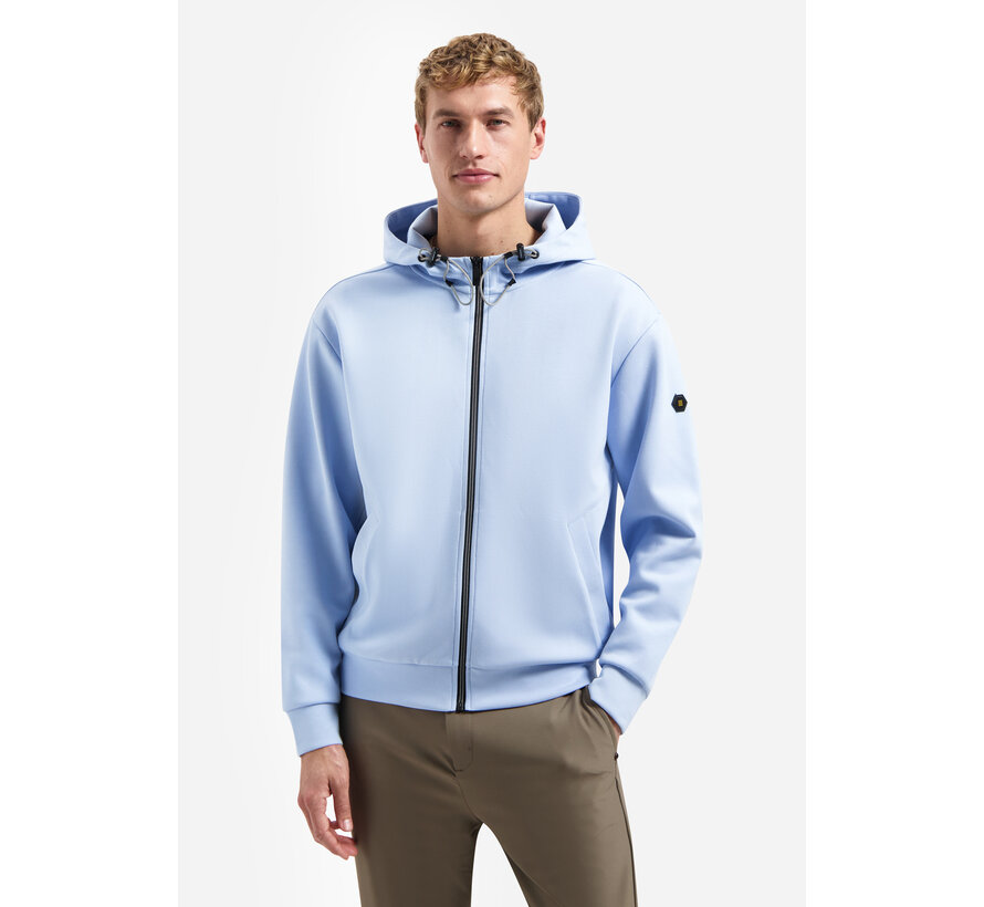 Sweat Vest Full Zipper Hooded Interlock Blue (31100102 - 030)