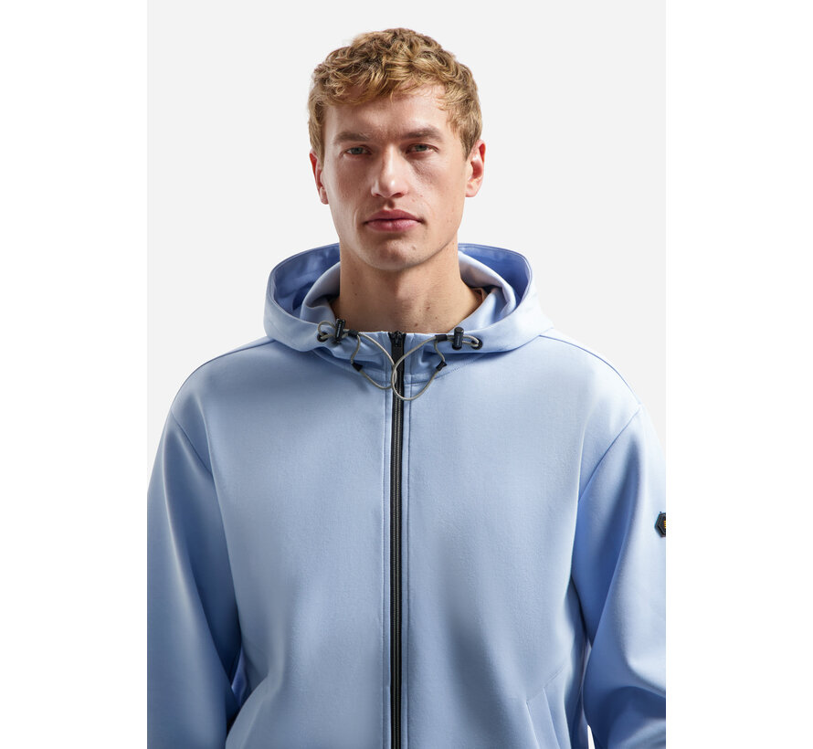 Sweat Vest Full Zipper Hooded Interlock Blue (31100102 - 030)