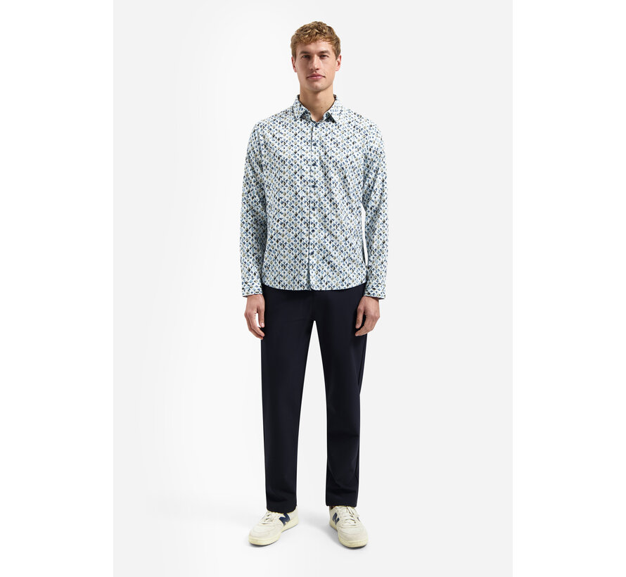 Overhemd Allover Printed Blue (31430216 - 030)