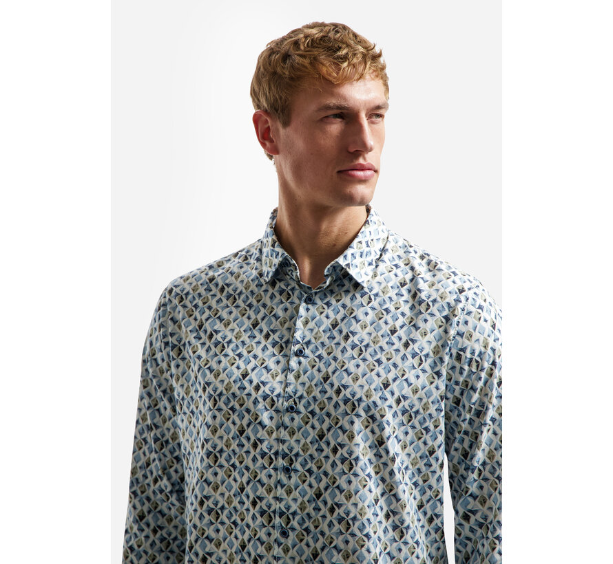 Overhemd Allover Printed Blue (31430216 - 030)