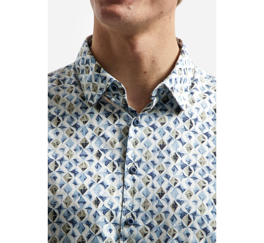 Overhemd Allover Printed Blue (31430216 - 030)