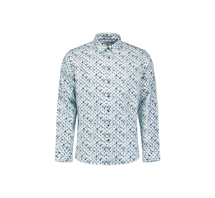 Overhemd Allover Printed Blue (31430216 - 030)