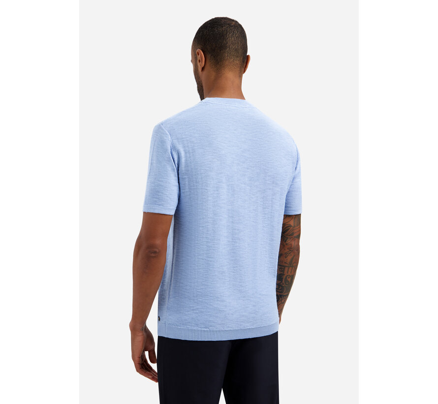 Pullover Short Sleeve Crew Neck Slub Blue (31240262SN - 030)