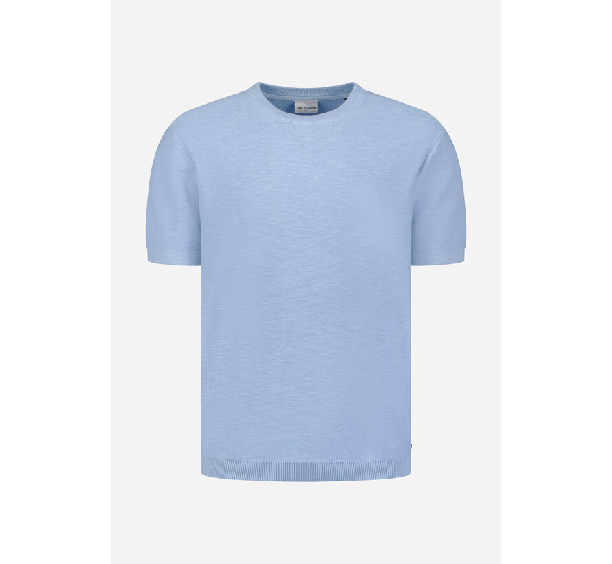 Pullover Short Sleeve Crew Neck Slub Blue (31240262SN - 030)