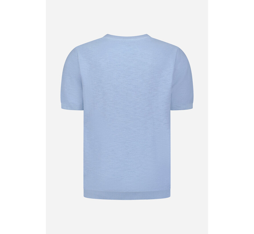 Pullover Short Sleeve Crew Neck Slub Blue (31240262SN - 030)