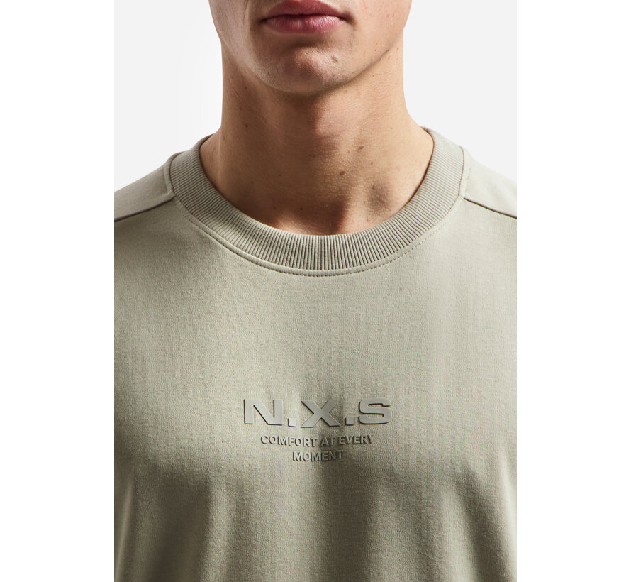T-Shirt Crewneck Solid Heavy Interlock Sweat Styling Taupe (31340281 - 044)