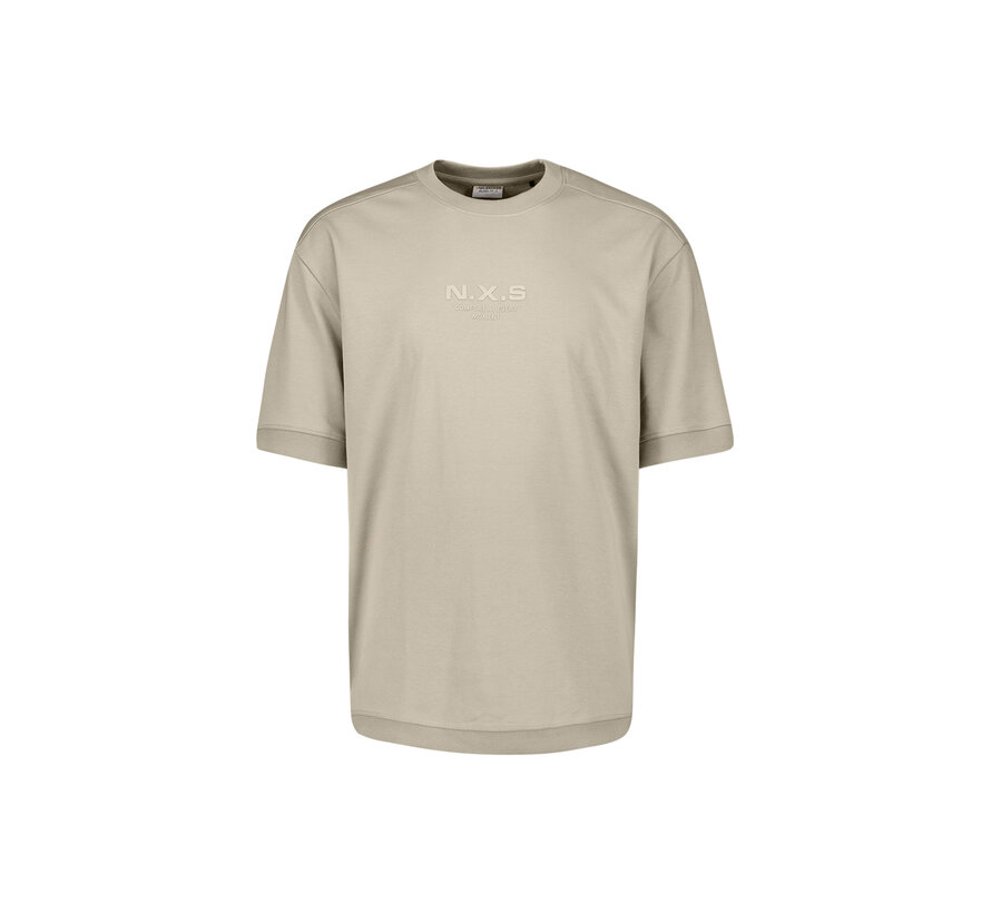 T-Shirt Crewneck Solid Heavy Interlock Sweat Styling Taupe (31340281 - 044)