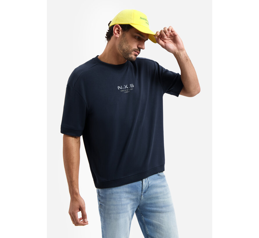 T-Shirt Crewneck Solid Heavy Interlock Sweat Styling Night (31340281 - 078)