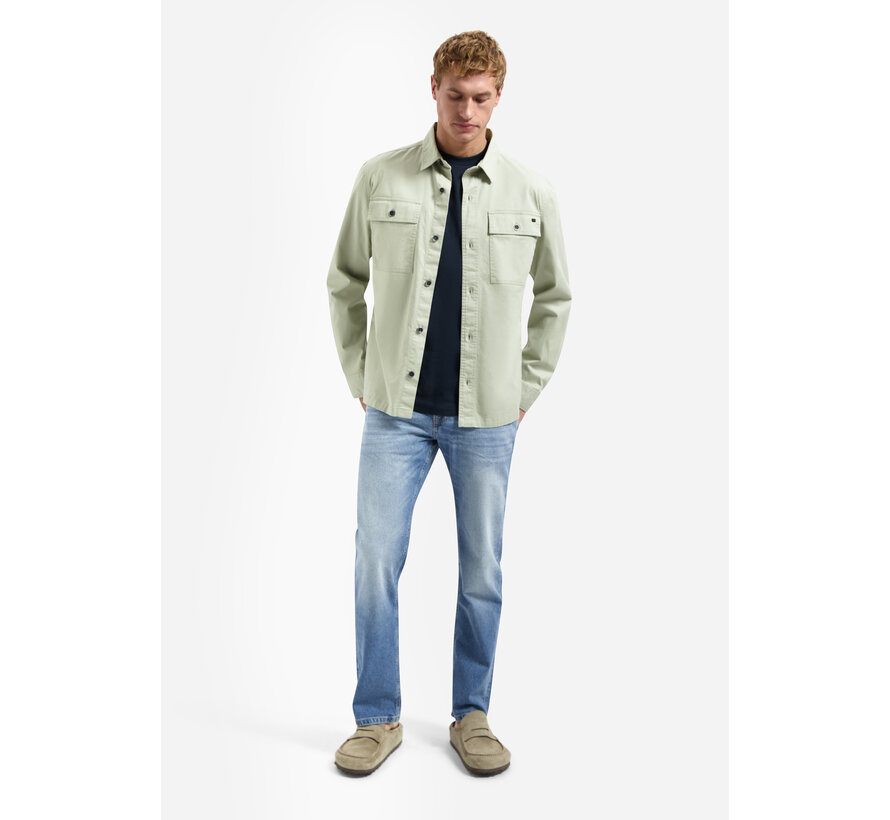 Overshirt Buttons Twill Stretch Light Moss (31530228 - 197)