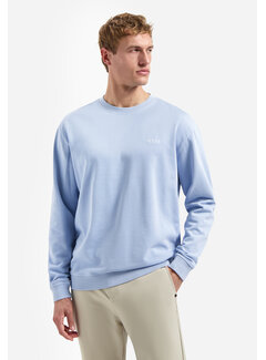 No Excess Sweater Crewneck French Terry Garment Dyed Blue (31110116 - 030)