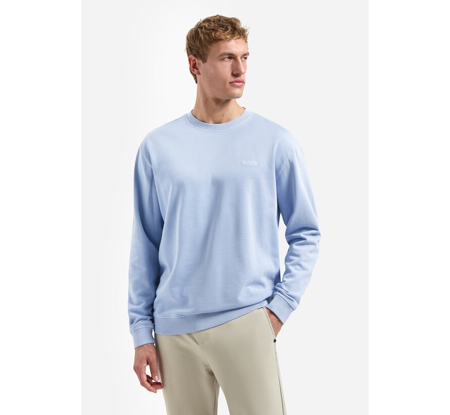 Sweater Crewneck French Terry Garment Dyed Blue (31110116 - 030)