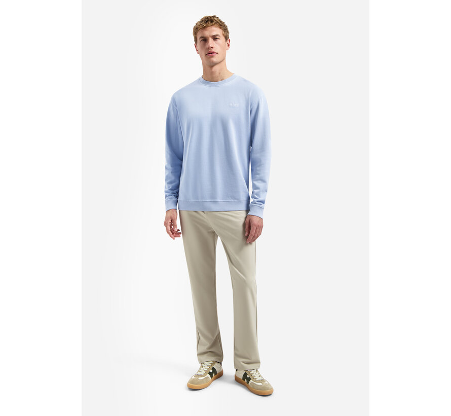 Sweater Crewneck French Terry Garment Dyed Blue (31110116 - 030)