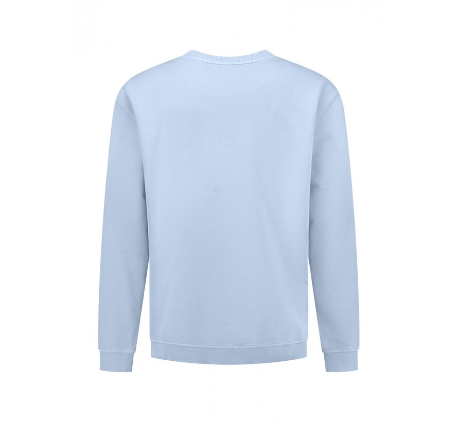 Sweater Crewneck French Terry Garment Dyed Blue (31110116 - 030)