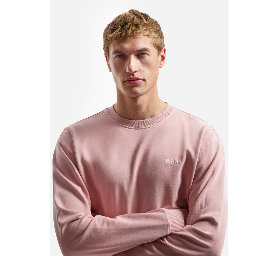 Sweater Crewneck French Terry Garment Dyed Light Mauve (31110116 - 346)