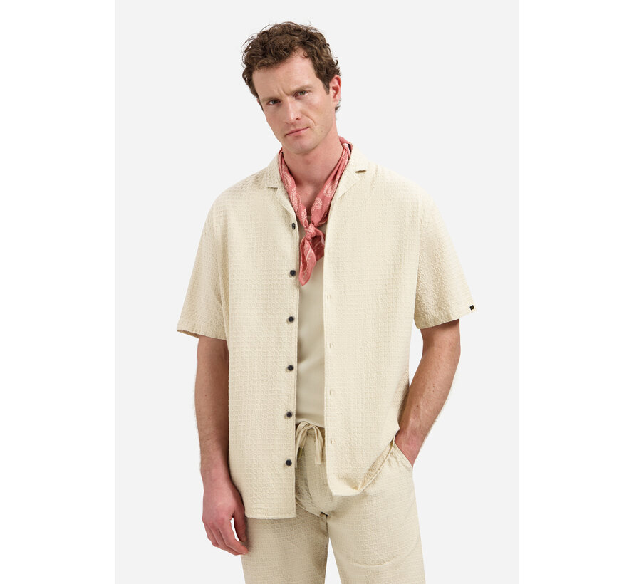 Korte Mouw Overhemd Jacquard Uni Dessert (31460333 - 045)