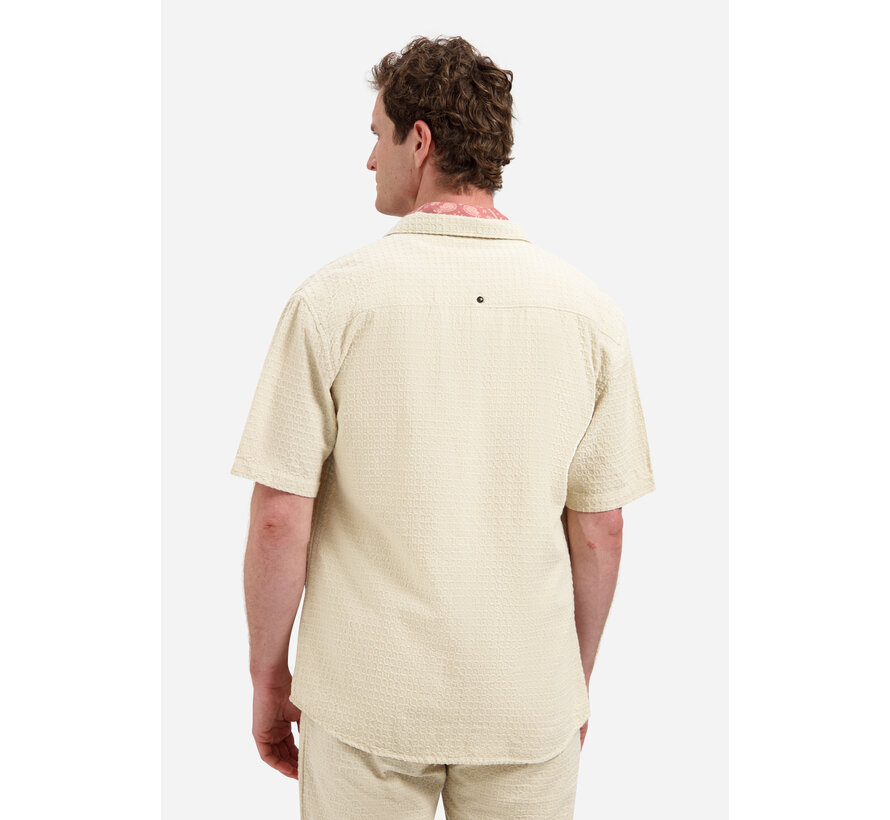 Korte Mouw Overhemd Jacquard Uni Dessert (31460333 - 045)