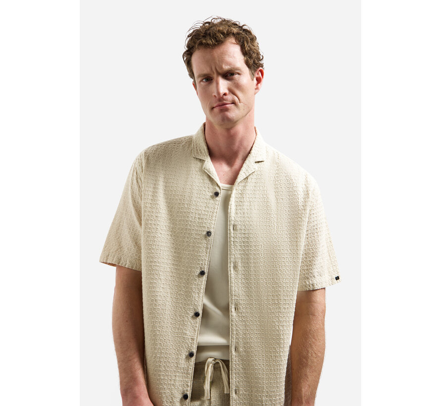 Korte Mouw Overhemd Jacquard Uni Dessert (31460333 - 045)