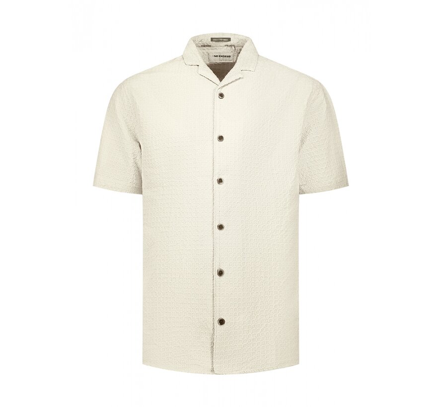 Korte Mouw Overhemd Jacquard Uni Dessert (31460333 - 045)