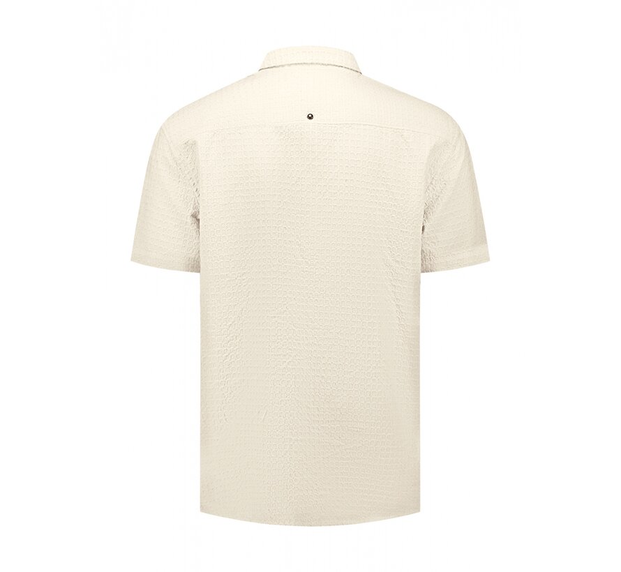 Korte Mouw Overhemd Jacquard Uni Dessert (31460333 - 045)
