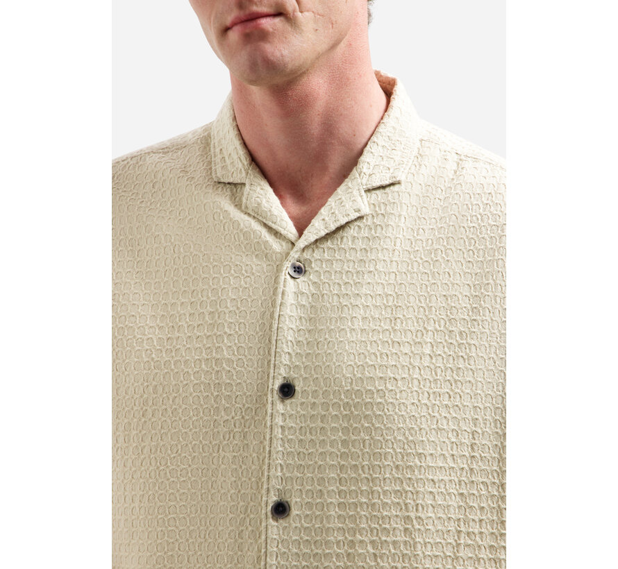 Korte Mouw Overhemd Jacquard Uni Dessert (31460333 - 045)