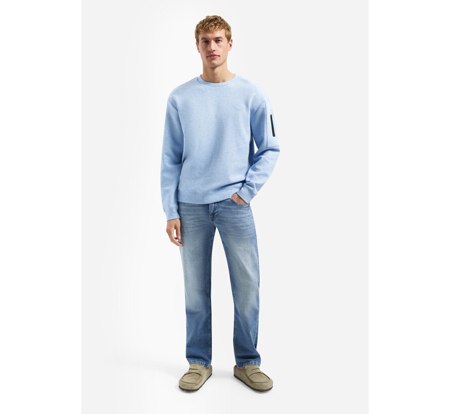 Sweater Crewneck Bonded Melange Blue (31100114 - 030)