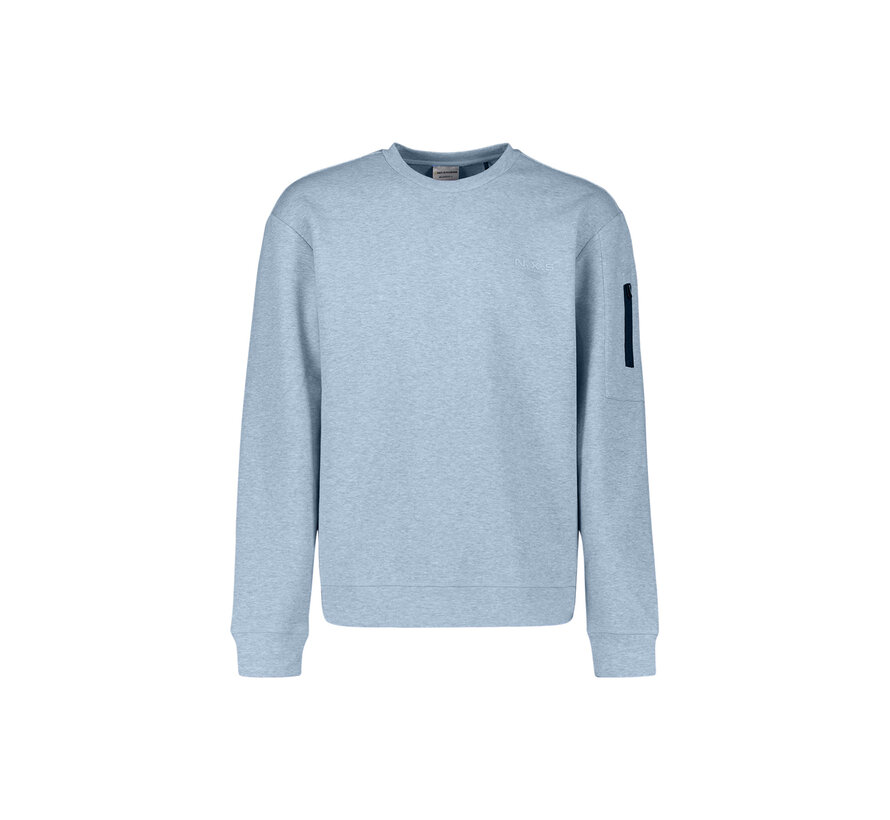 Sweater Crewneck Bonded Melange Blue (31100114 - 030)