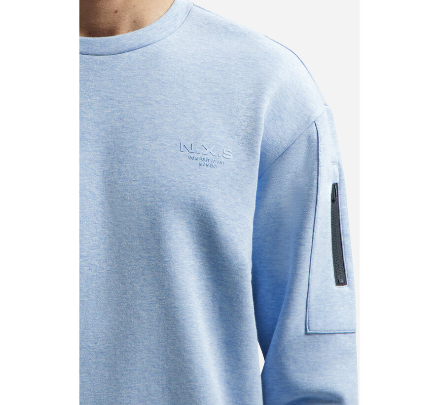 Sweater Crewneck Bonded Melange Blue (31100114 - 030)