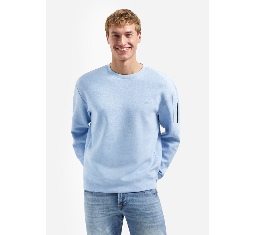 Sweater Crewneck Bonded Melange Blue (31100114 - 030)