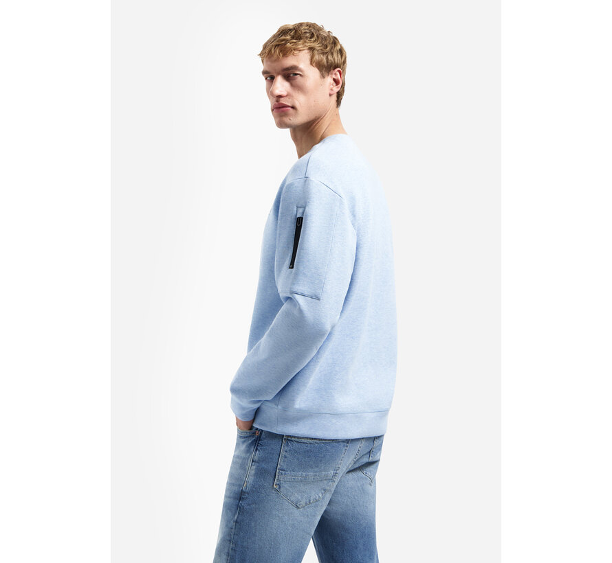 Sweater Crewneck Bonded Melange Blue (31100114 - 030)