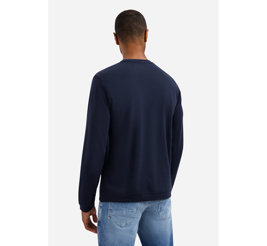 T-Shirt Long Sleeve Crewneck Solid Heavy Interlock Night (31190261 - 078)