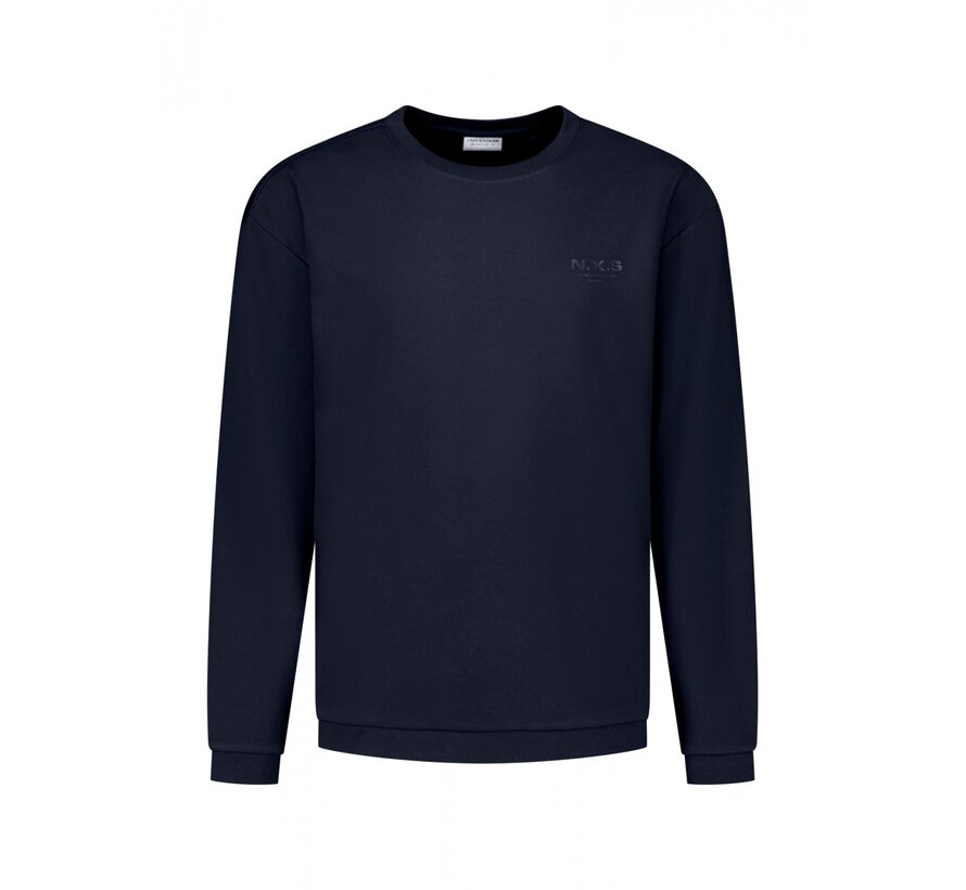 T-Shirt Long Sleeve Crewneck Solid Heavy Interlock Night (31190261 - 078)