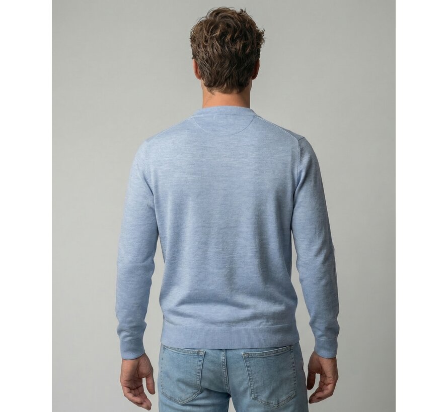 Longlseeve Polo Fine Merino Light Blue (MM261.1206.03 - 2001)