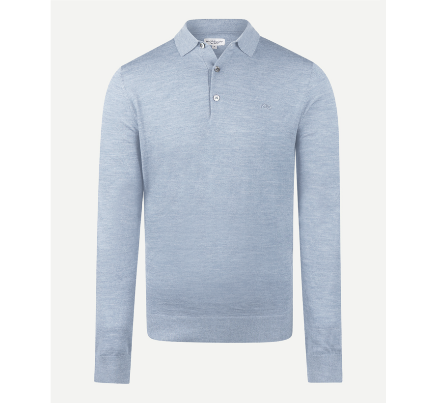 Longlseeve Polo Fine Merino Light Blue (MM261.1206.03 - 2001)
