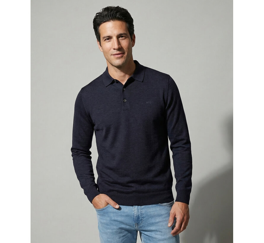 Longsleeve Polo Fine Merino Navy (MM261.1206.03 - 2100)