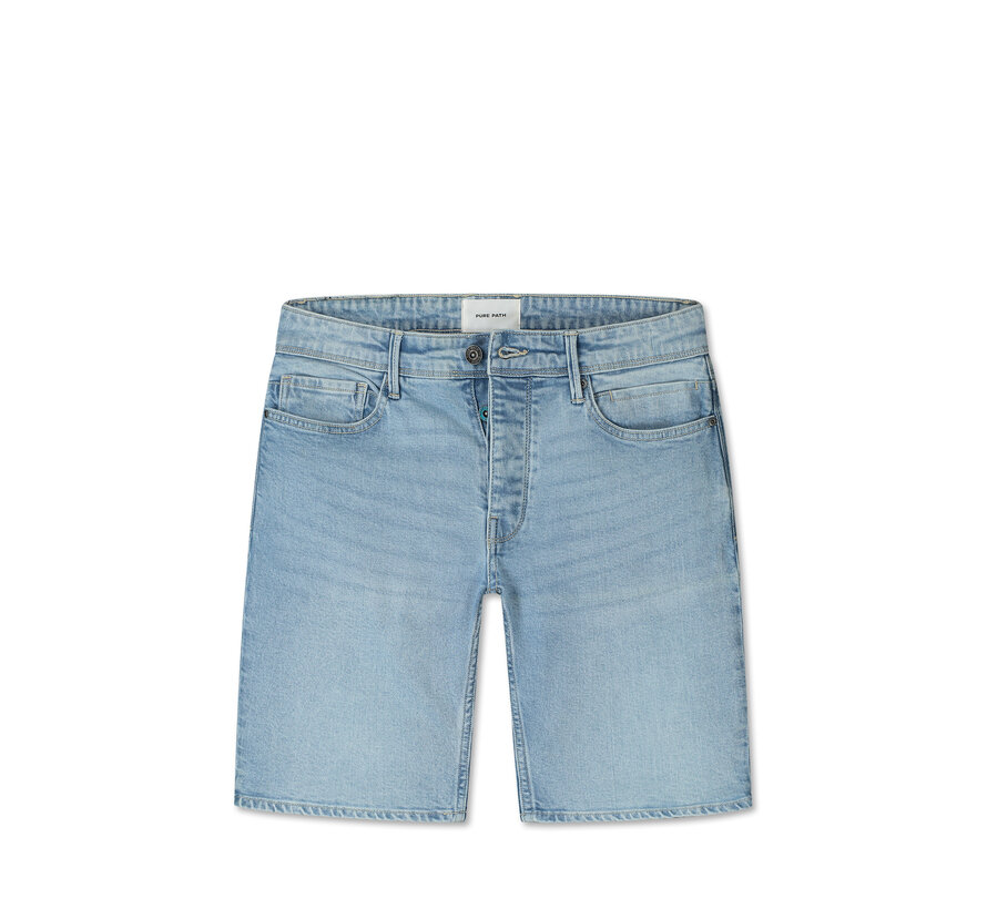 Pure Path  Jeans Short The Miles Slim Fit Denim Light Blue (W1602 - 82)