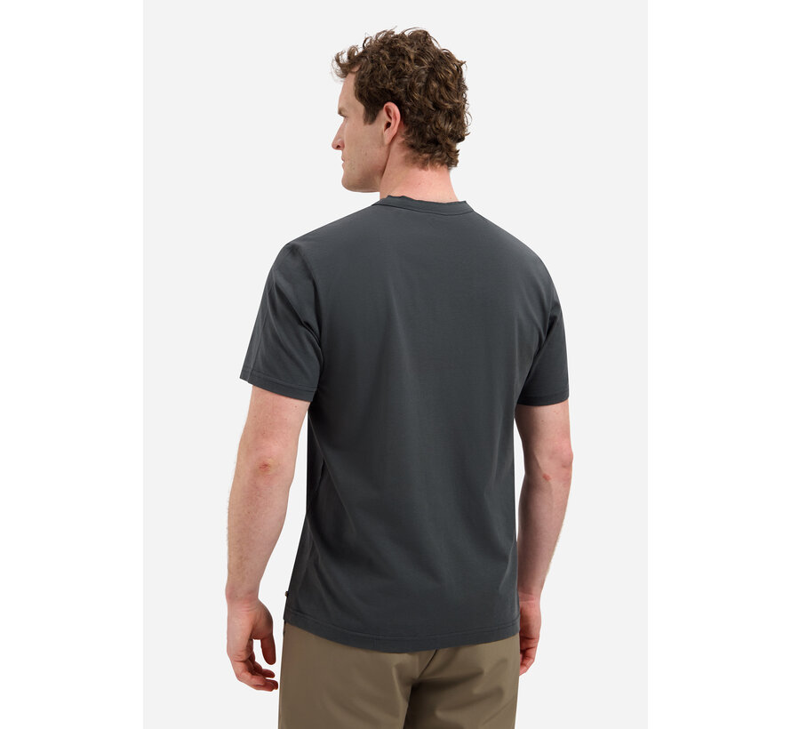 T-Shirt Granddad Half Button Melange Dark Steel (31340316 - 124)