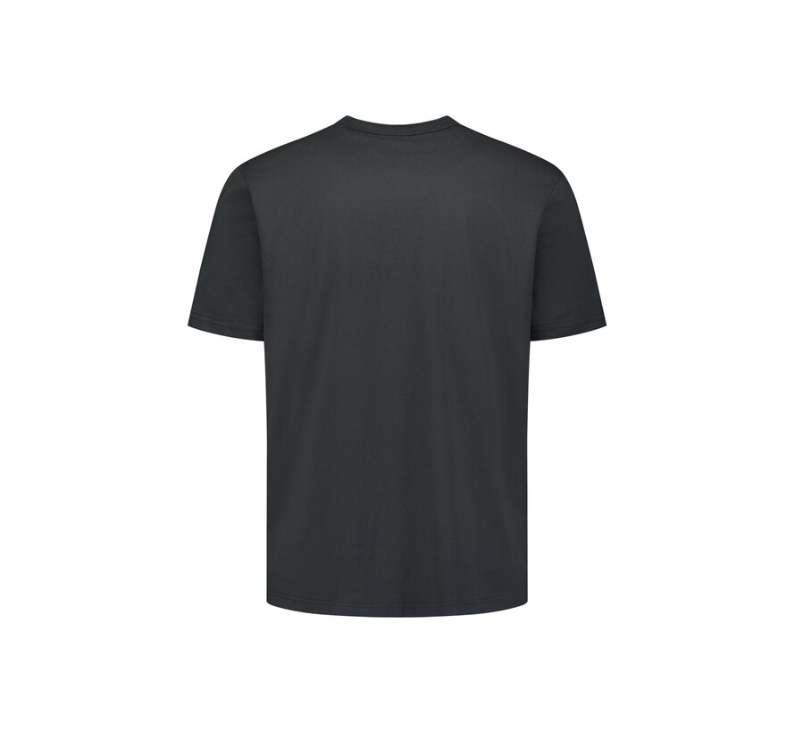 T-Shirt Granddad Half Button Melange Dark Steel (31340316 - 124)