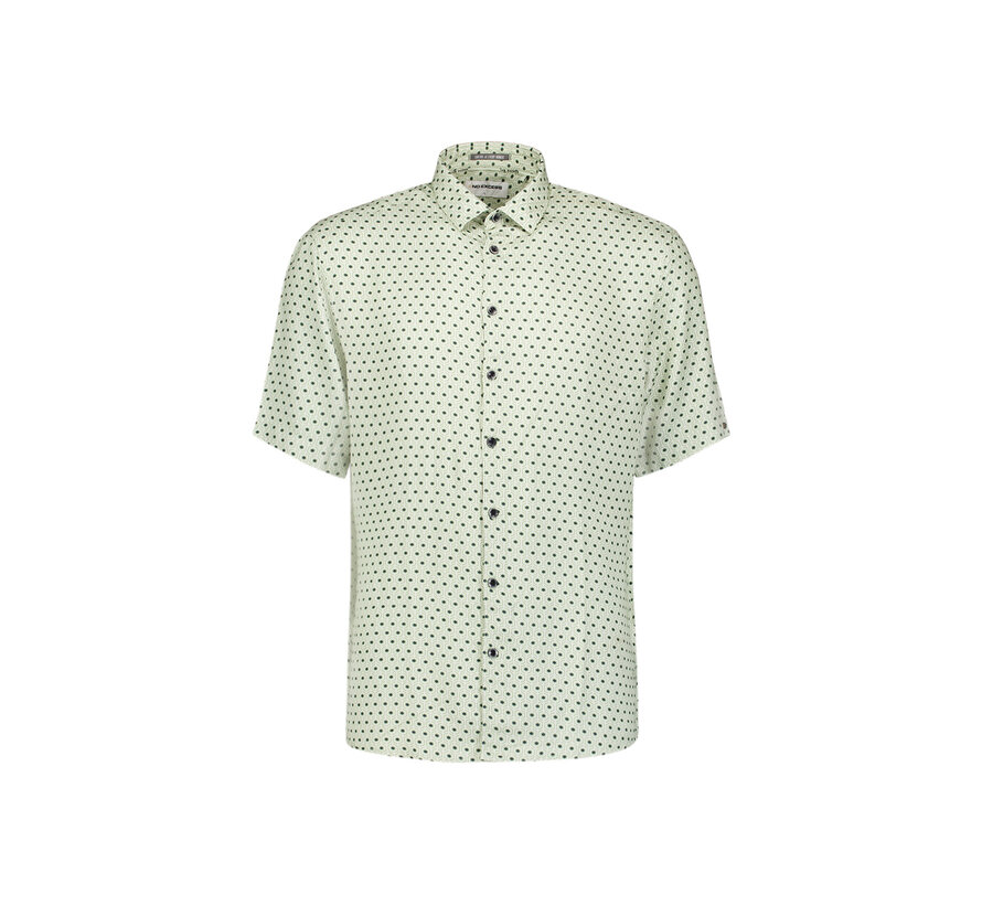 Korte Mouw Overhemd Stretch Allover Printed Green (31490341 - 050)