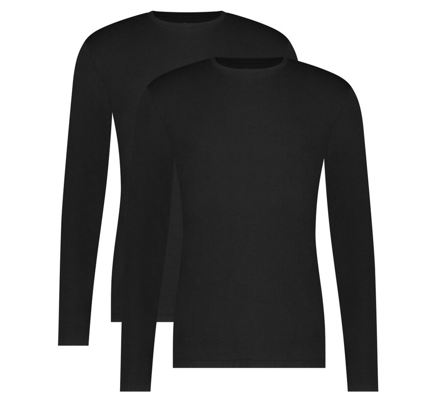 Longsleeve T-shirts 2Pack Bamboo Black (Rolf_001)