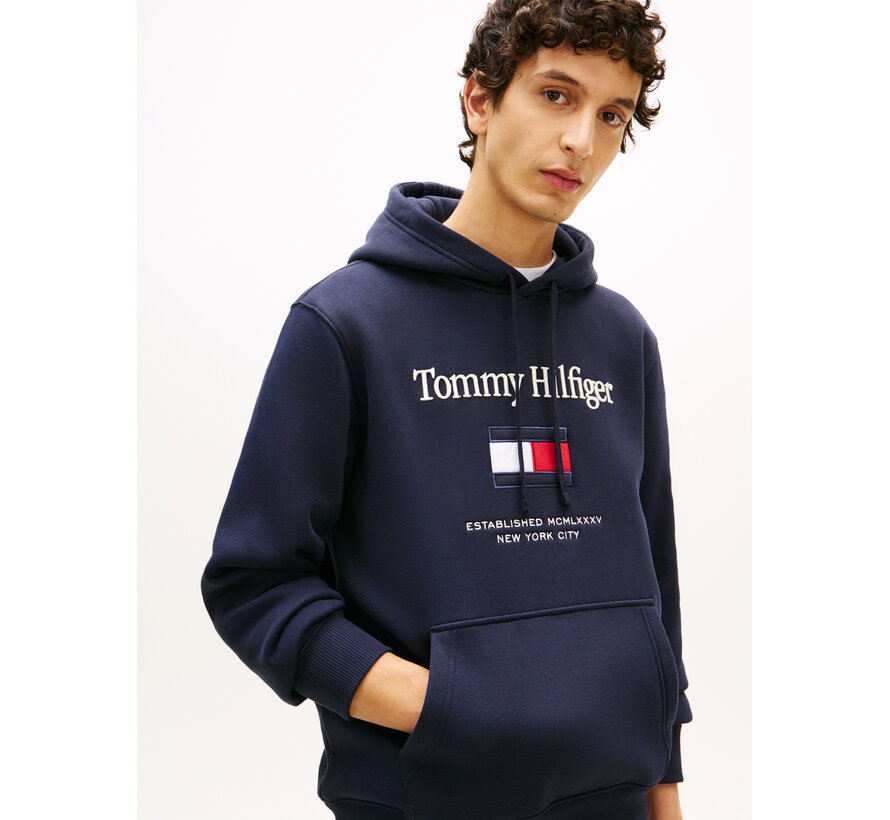 Hooded Sweater Embro Flag Navy Blue (MW0MW42735 - DW5)