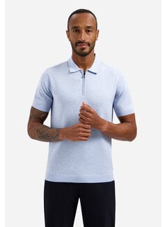 No Excess Pullover Short Sleeve Polo Zip Melange Blue (31220291SN - 030)