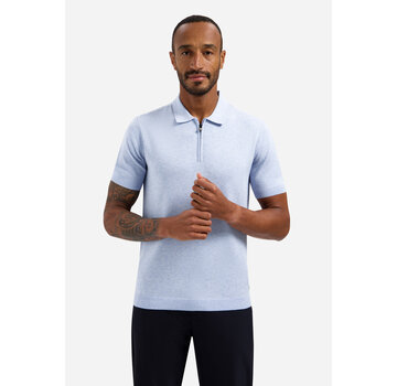 No Excess Pullover Short Sleeve Polo Zip Melange Blue (31220291SN - 030)
