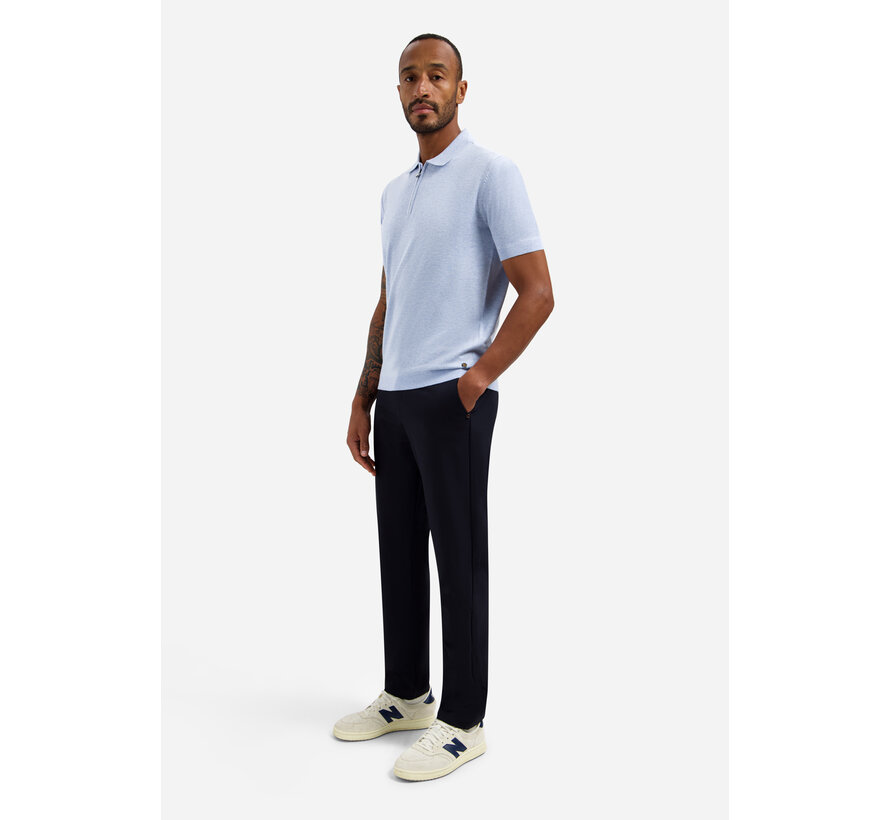 Pullover Short Sleeve Polo Zip Melange Blue (31220291SN - 030)