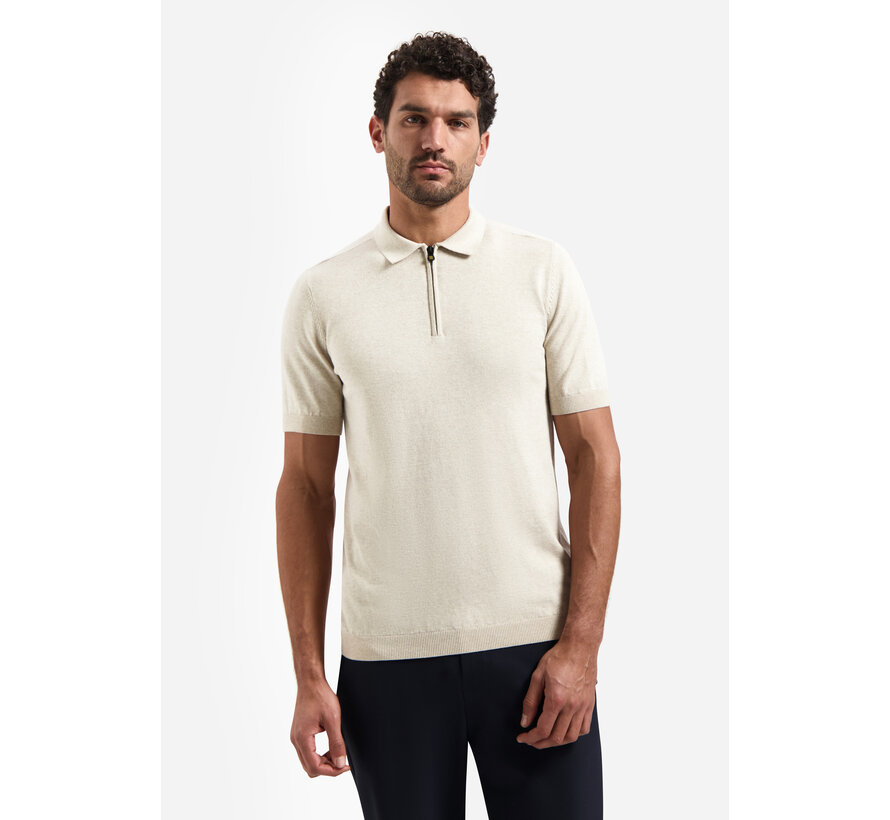No Excess Pullover Short Sleeve Polo Zip Melange Desert (31220291SN - 045)