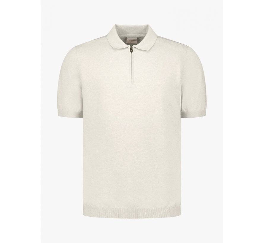 No Excess Pullover Short Sleeve Polo Zip Melange Desert (31220291SN - 045)