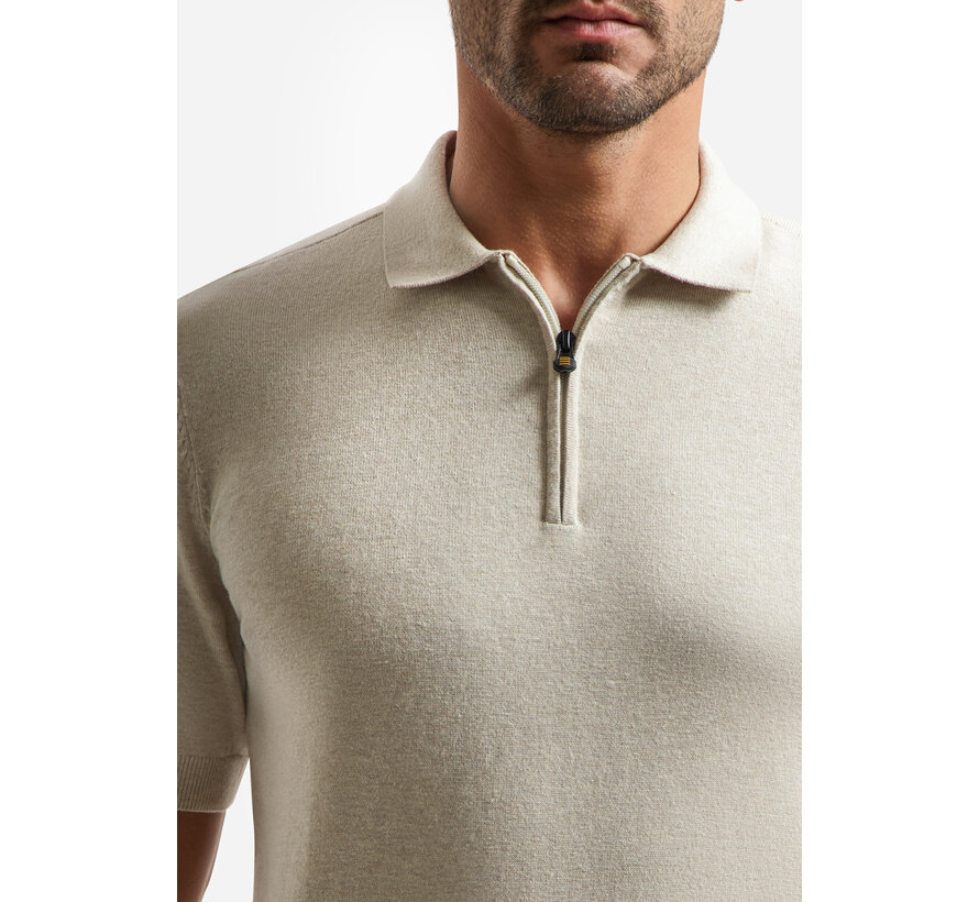 No Excess Pullover Short Sleeve Polo Zip Melange Desert (31220291SN - 045)